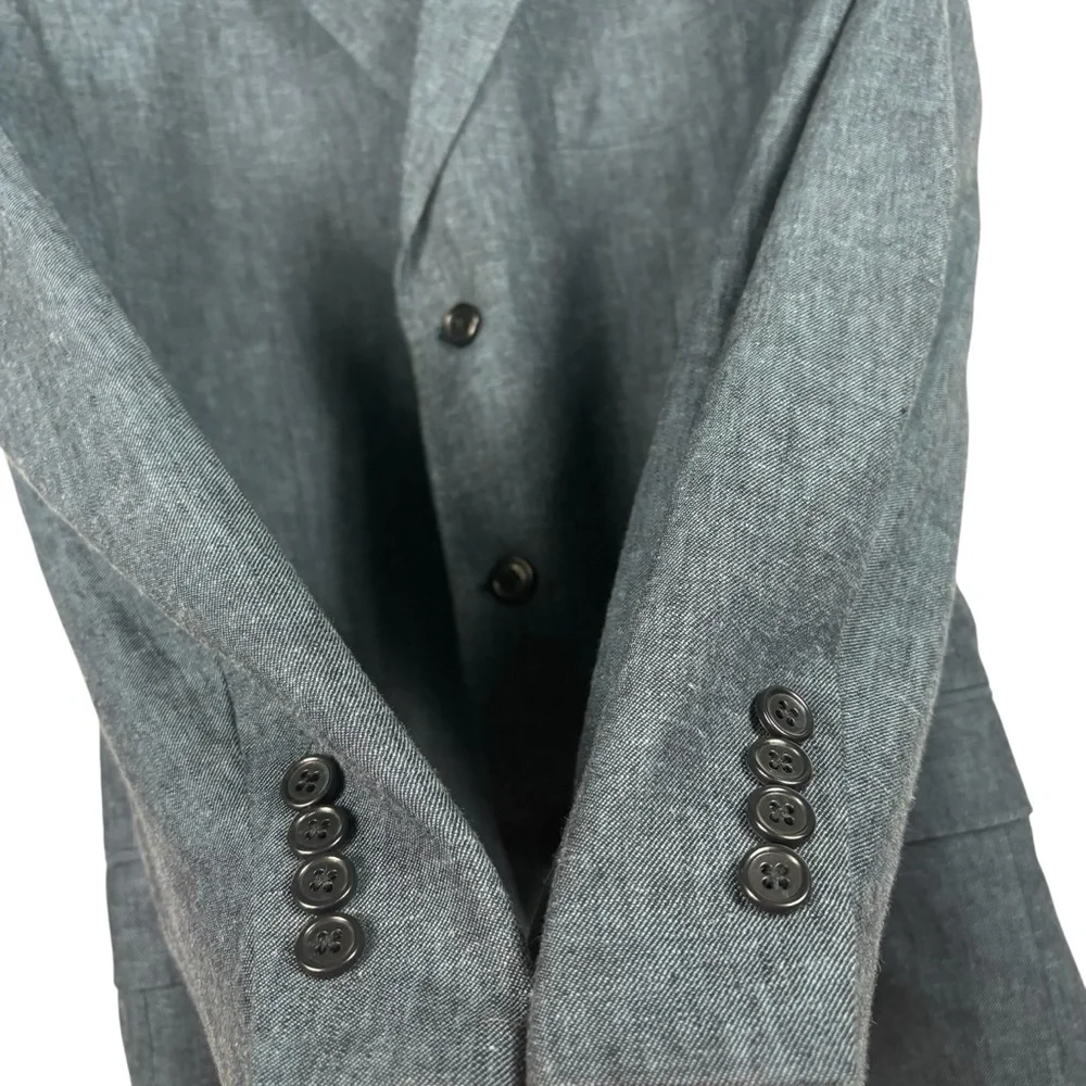 Joseph Abboud Blazer Vest Combo Set Linen Blend Blue Jacket Sport Coat Men's 42L